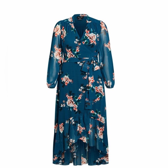 New City Chic Vanessa Floral Print Maxi Dress In Size 24 - Picture 3 of 3